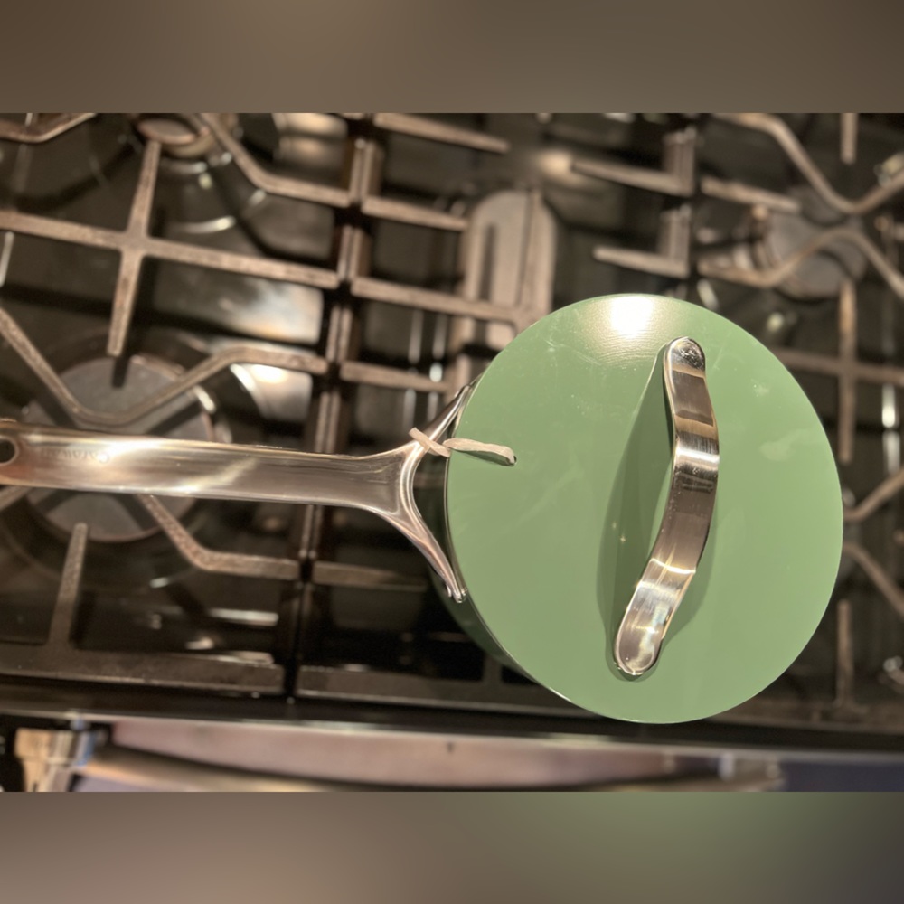 Caraway Nonstick Ceramic Sauce Pan with Lid (3 qt) | Sage - Picture 3 of 11